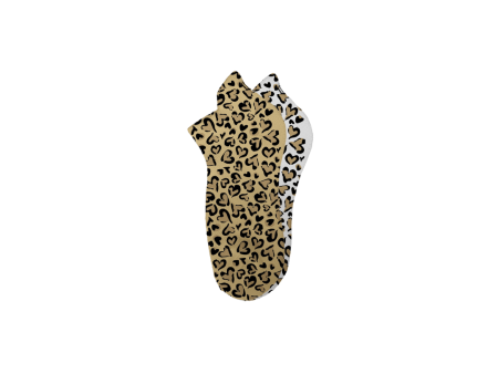 Leopard Print Hearts Ankle Socks For Discount