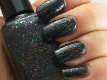 Rainbow in the Dark - OG UP - black rainbow colorshifting flakie, linear holographic on Sale