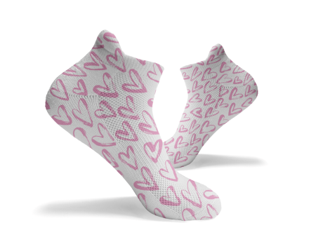 Pink Hearts Ankle Socks Fashion