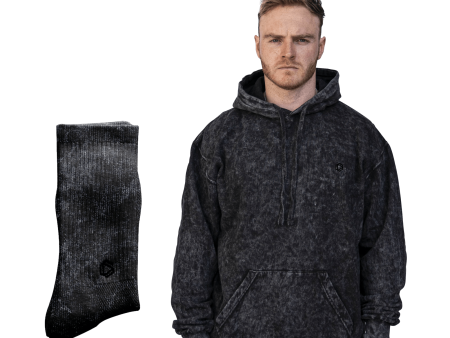 Acid Wash Hoodie & Sock Combo Online