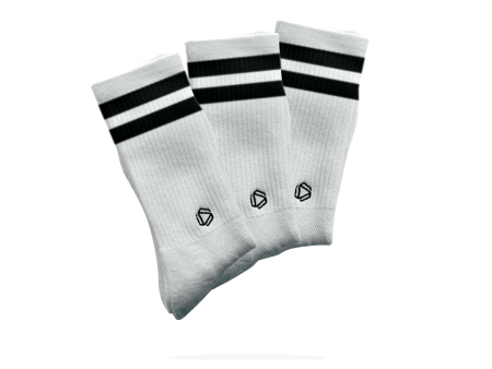 White HEXXEE 2Stripe Socks X3 Online