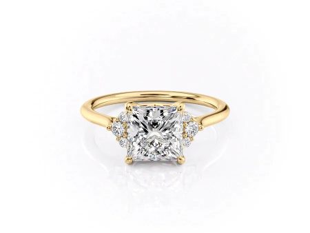 The Victoria Set With A 3.5 Carat Princess Moissanite Hot on Sale