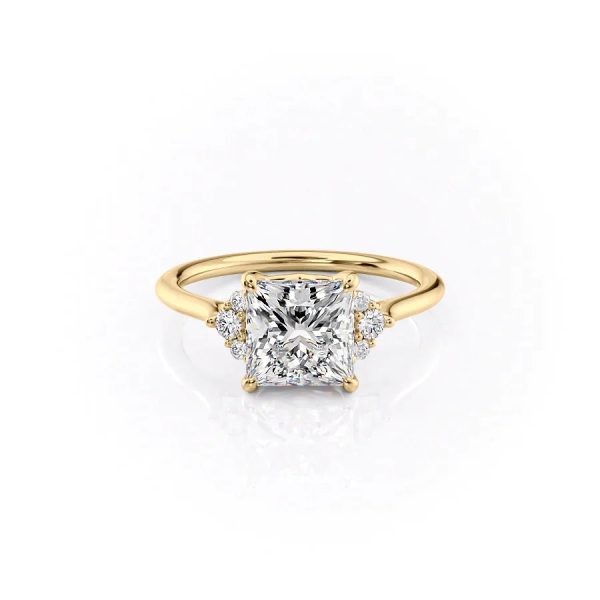 The Victoria Set With A 4 Carat Princess Moissanite Hot on Sale